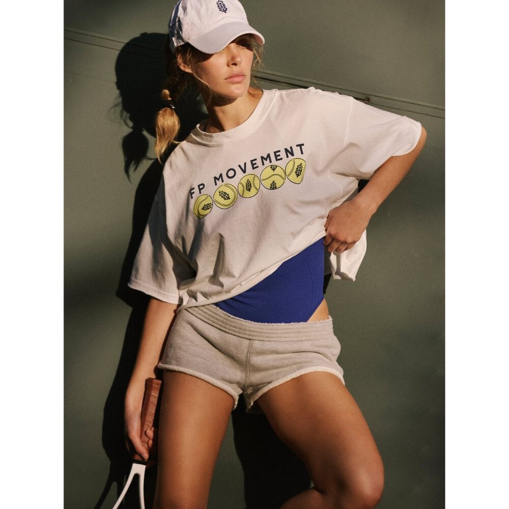 FP MOVEMENT Inspire Buti Logo Tee / Court Logo Ivory Combo - Picture 6 of 9